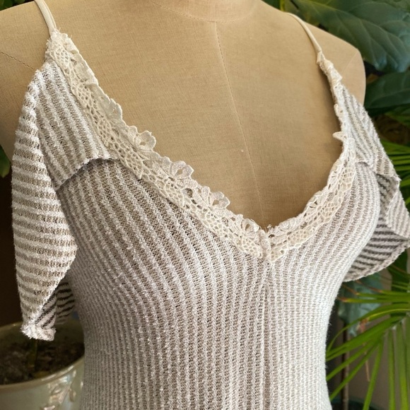 Zara textured stripe gray ruffled sundress - Picture 8 of 11